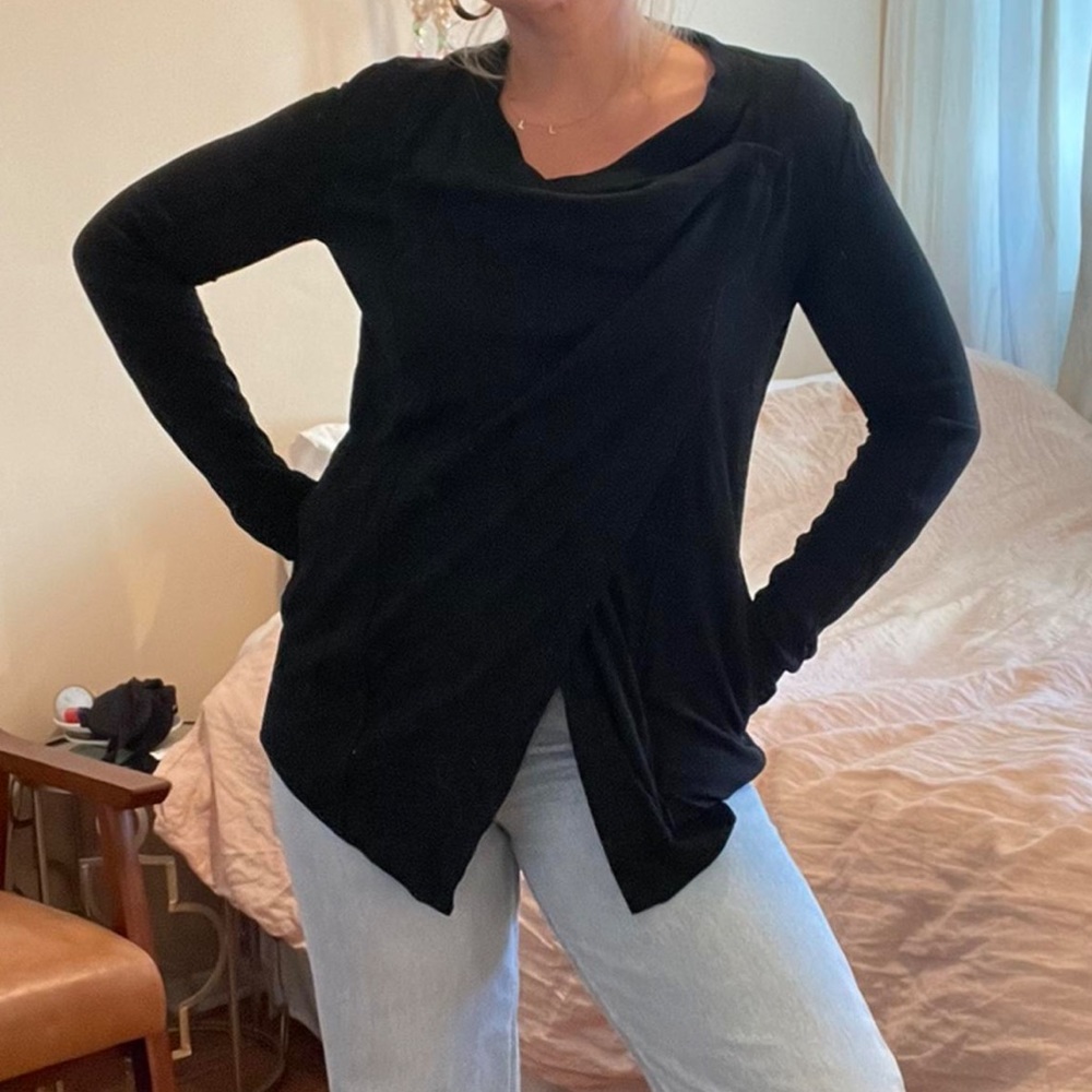NWT Vera Wang simply breathe XL wrap cardigan sweater black $54
